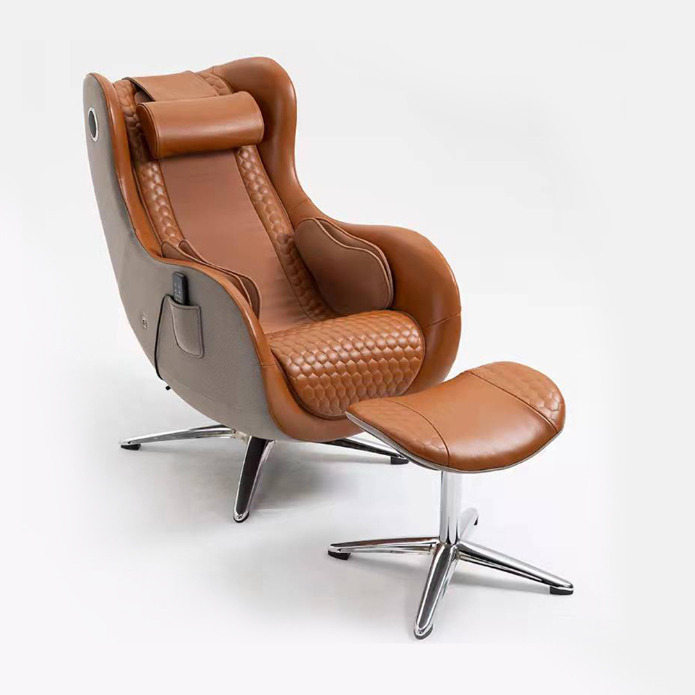 Sofá de cuero auténtico Sillón de masaje Relax con reposapiés 