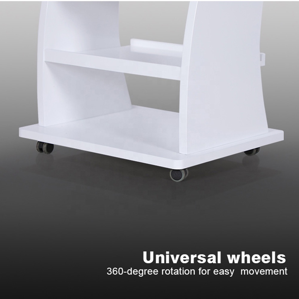 Carrito de manicura y pedicura con ruedas para muebles de salón de belleza de alta calidad blanco moderno