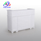 Muebles de salón de belleza de lujo moderno Mesa de mostrador de recepción frontal blanca de alto brillo de madera
