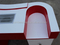 2018 Kangzhimei, venta al por mayor, salón de uñas moderno, mesa de manicura de uñas roja y blanca N049-1